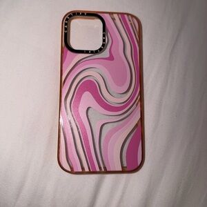 Pink and Clear Swirl I Phone 13 Pro Max Case